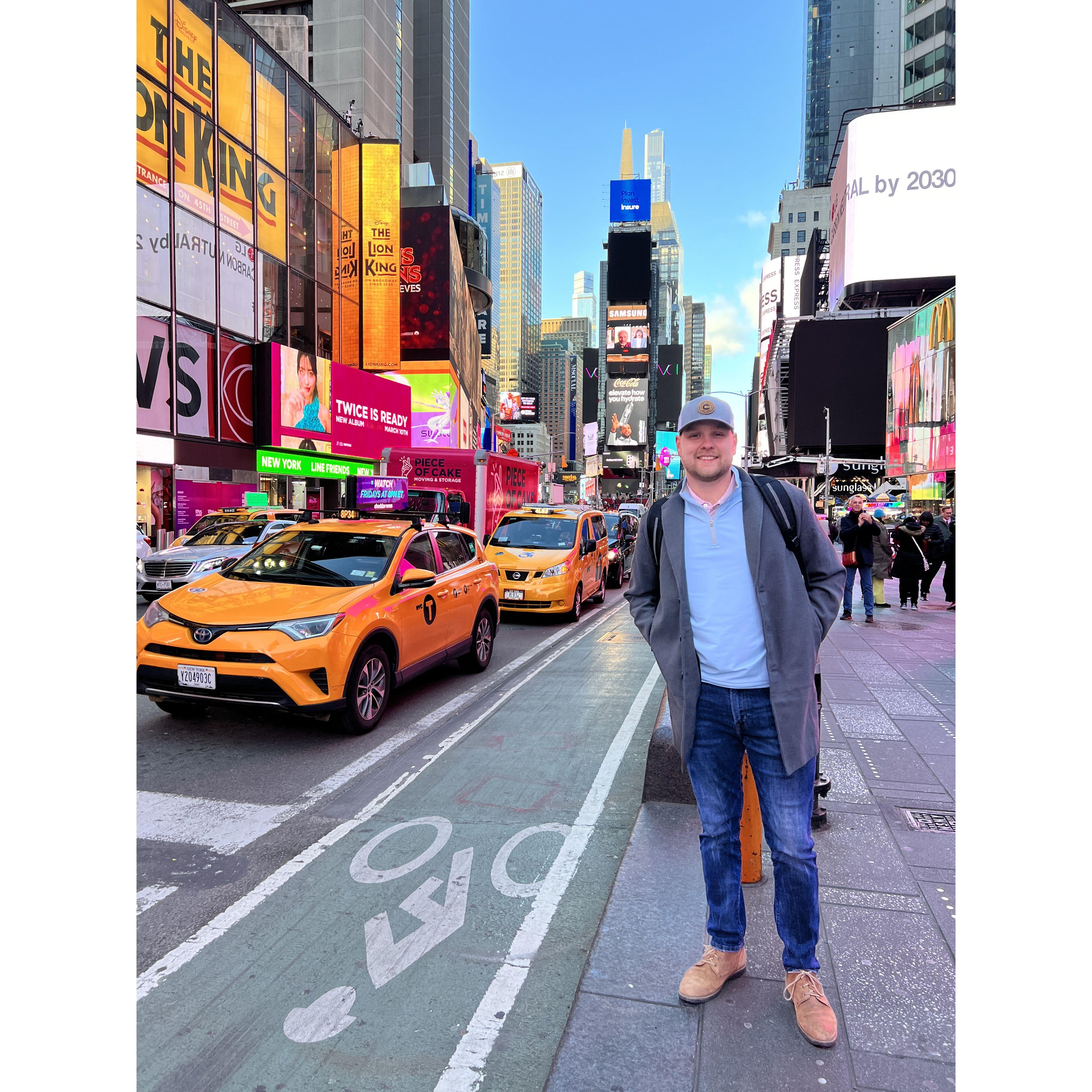Josh looking cute in Times Square!
