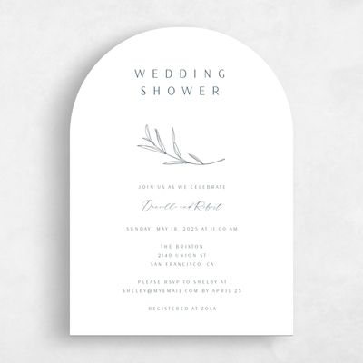 White Arch Wedding Wedding Shower Invitation - Avila Classic