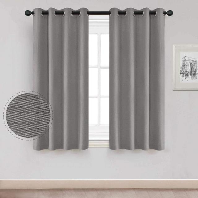 North Hills 63 Kids Curtains for Bedroom, Premium Soft Curtain with Cashmere Hand-Feel Kids Window Treatment Room Darkening Drapes, (Grey 52 Inch x 63 Inch 1 Panel)