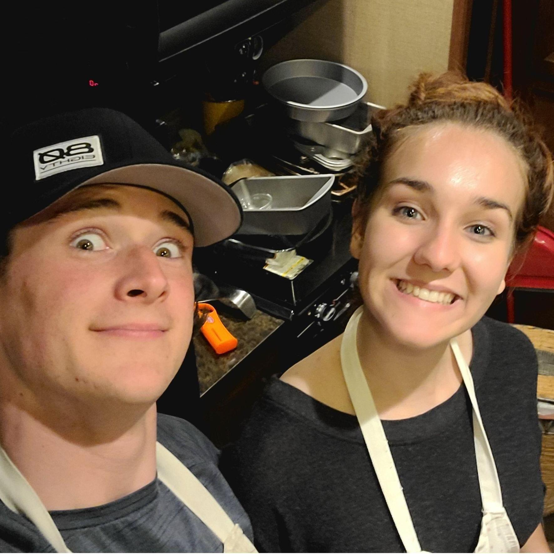Our first time cooking together in Goliad, TX