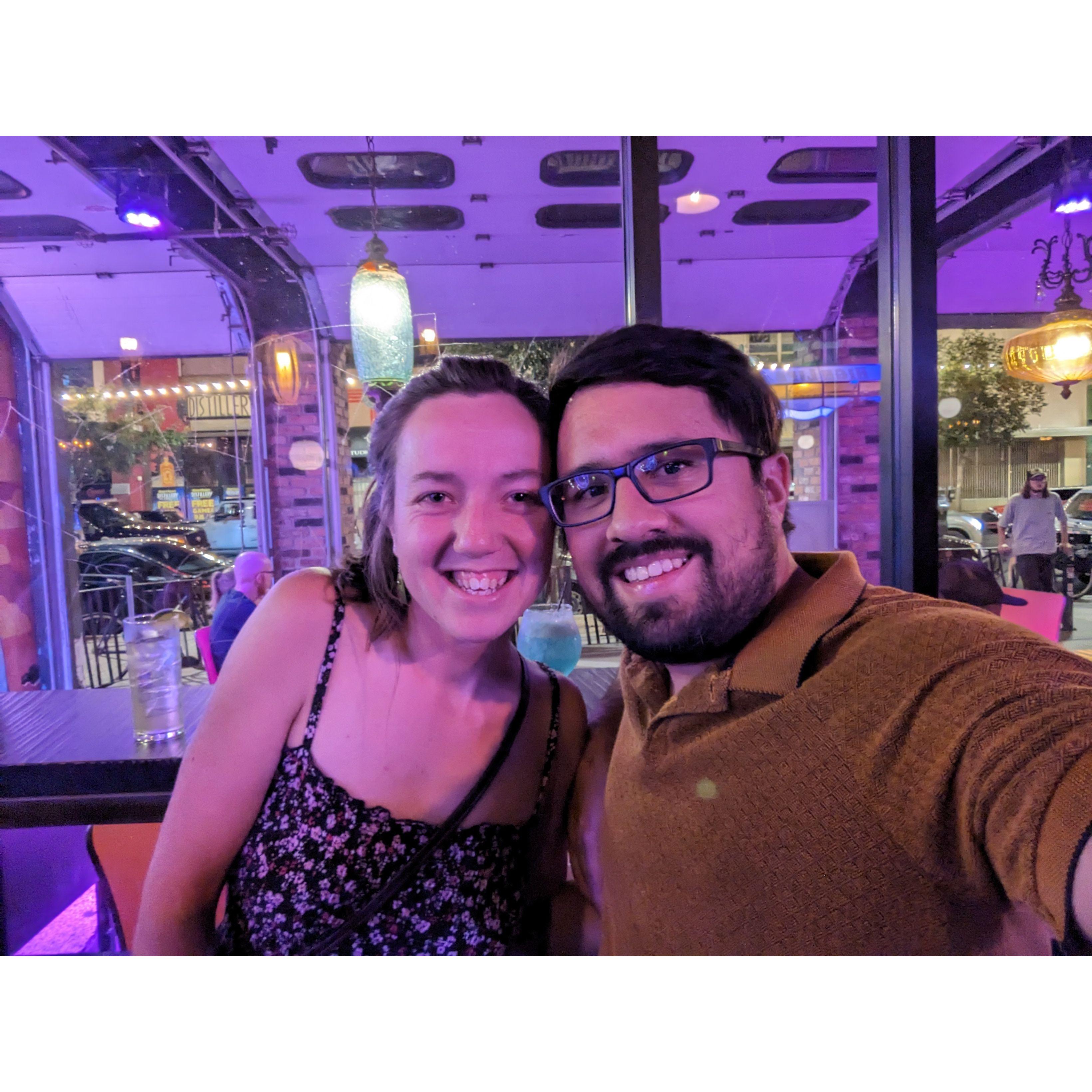 We share a love of the music of the ABQ-based band Baracutanga - this is us before enjoying a night of music and dancing together.