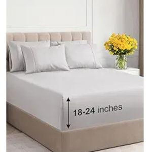 Extra Deep Queen Sheet Set - 6 Piece Breathable & Cooling Sheets - Hotel Luxury Bedding Set w/18-24 Inch Extra Deep Pockets - Easy Fit - Super Soft, Wrinkle Free and Comfy - French Grey, Queen Size