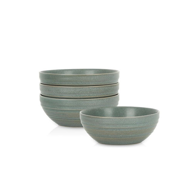 Stone Lain Elio 4-Piece Bowl Set Stoneware, Green
