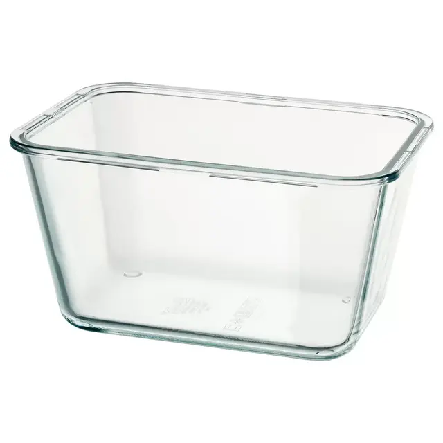 IKEA 365+ Food container, rectangular, glass, 61 oz