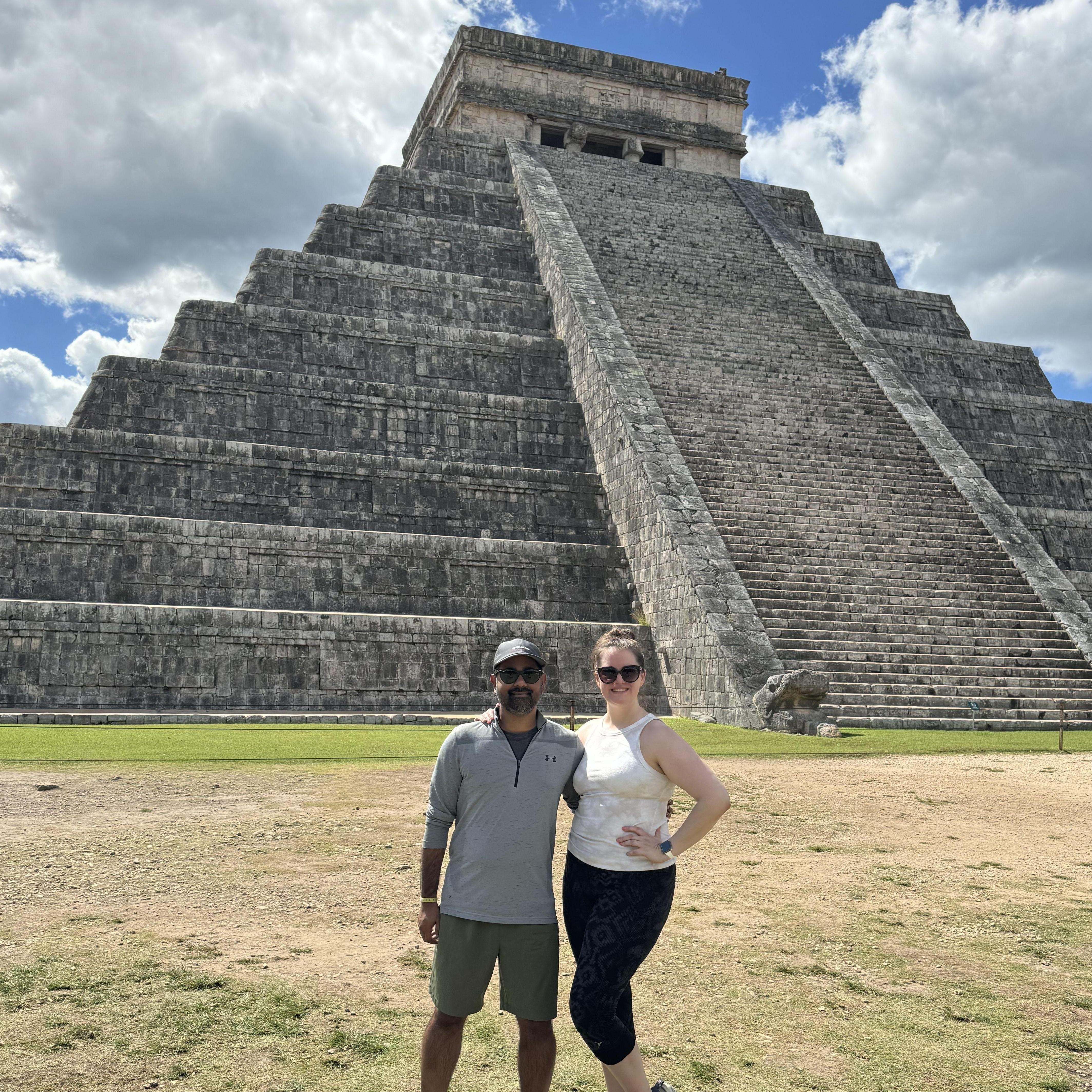 Learning about the wonders of Chichen Itza in Mexico