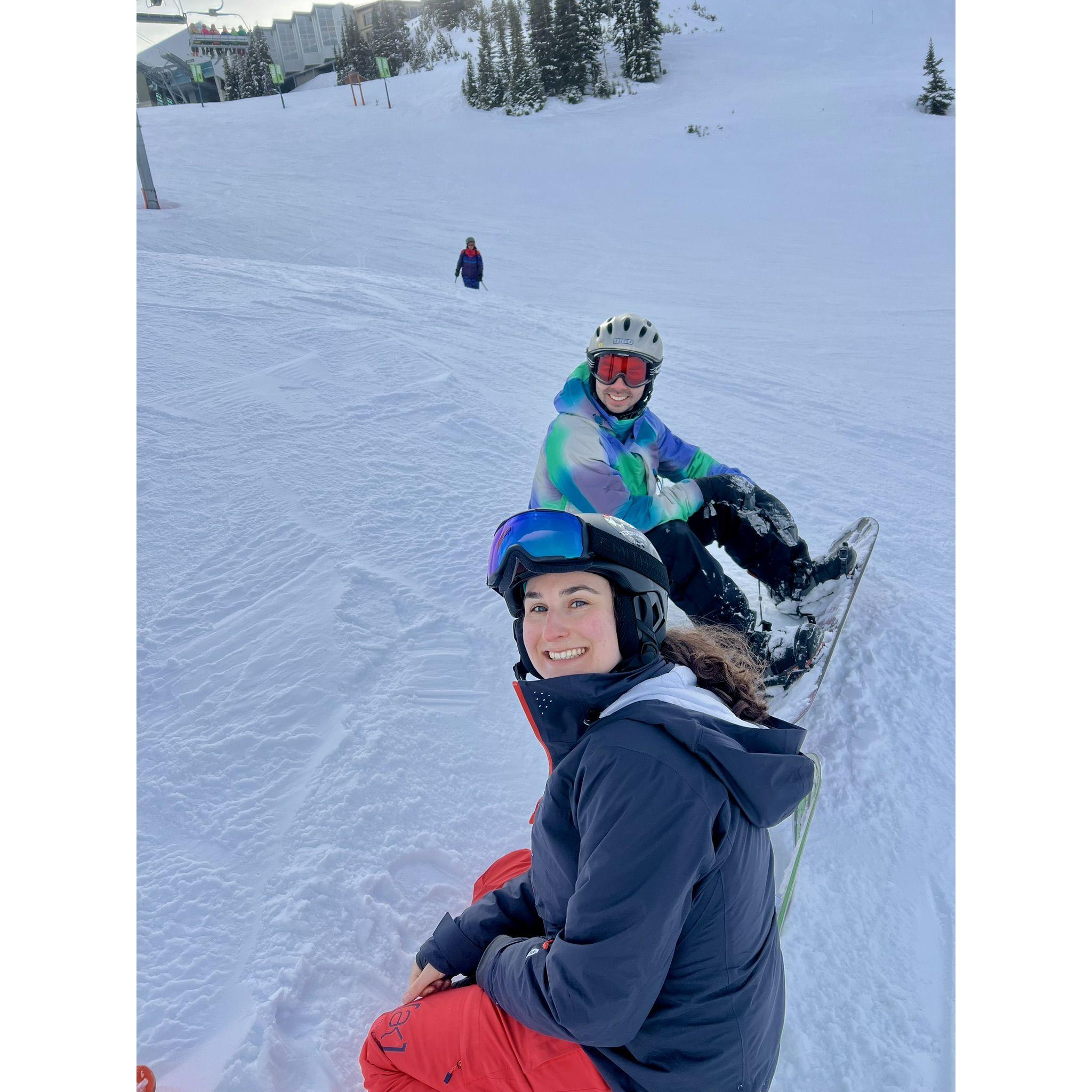 Ben becoming a snowboarder!