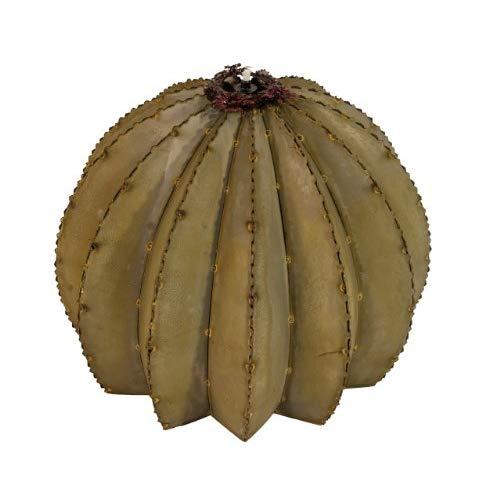 Desert Steel - Golden Barrel Cactus Metal Torch - (Large - 18”W x 13”H)