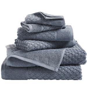 Linery & Co. Quick-Drying Cotton Diamond Waffle Textured 6-Piece Bath Towel Set 54x27x0.5 inches,26x16 inches - Macy's