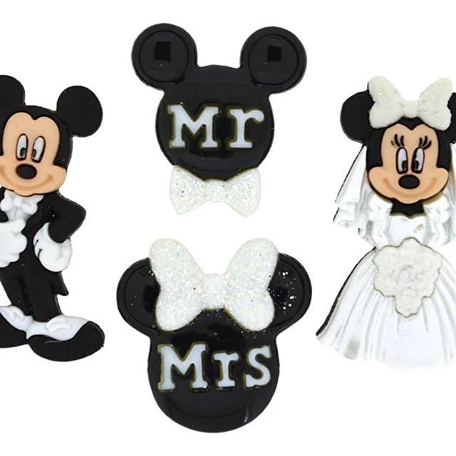 Dress It Up 8813 Mickey and Minnie Wedding Disney Button Embellishments