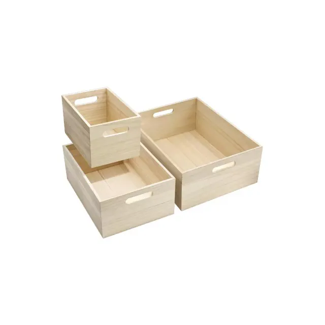 Sorbus Wood Crates - Organizer Bins, Wooden Box for Pantry Organizer Storage, Closet, Cabinet Organizers, Containers for Organizing