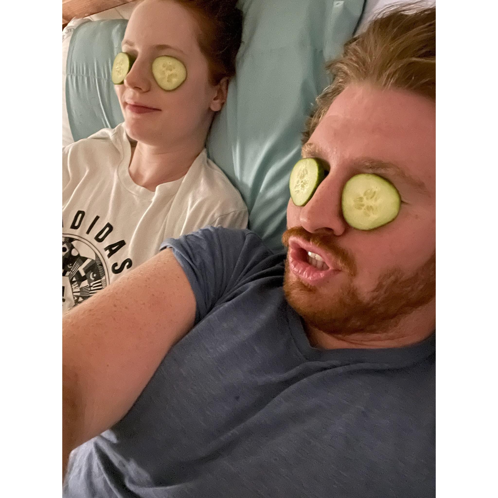 The couple bonded over their love for relaxation.