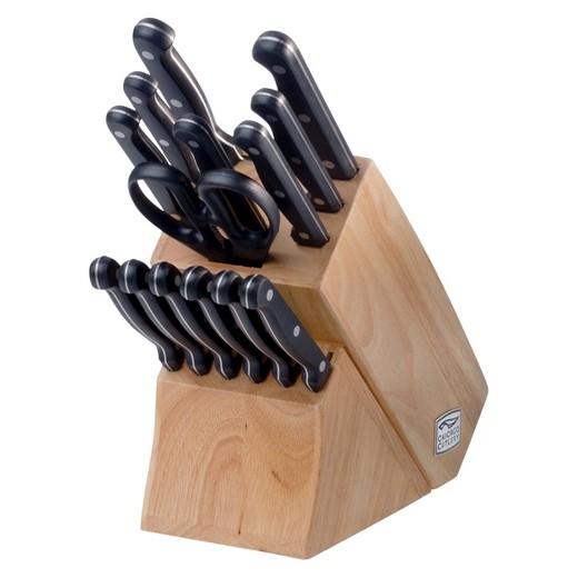 Chicago Cutlery® Essentials 15 Piece Stainless Steel Knife Block Set - Black