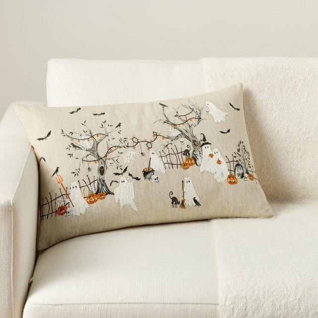 Scary Squad Lumbar Pillow Cover, Multi, 16" x 26"