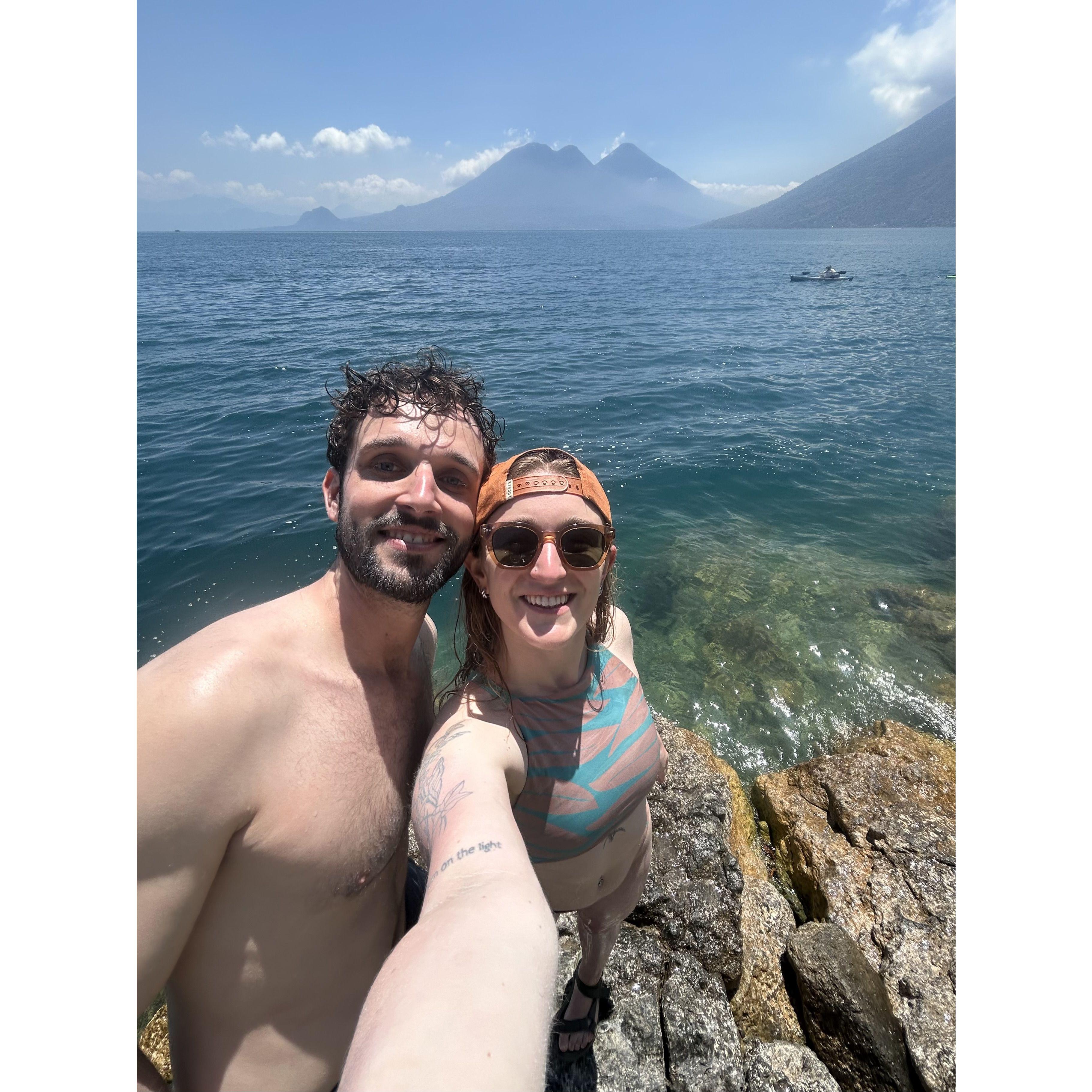 sweet selfie at Lake Atitlan in Guatemala
