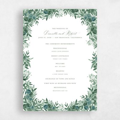 White Standard Wedding Program - Chai