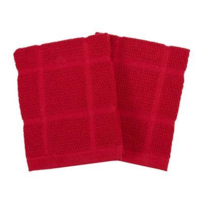 KitchenSmart® Colors Solid Dish Cloths in Teal (Set of 2)