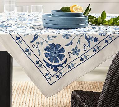 Arella Embroidered Floral Table Throw