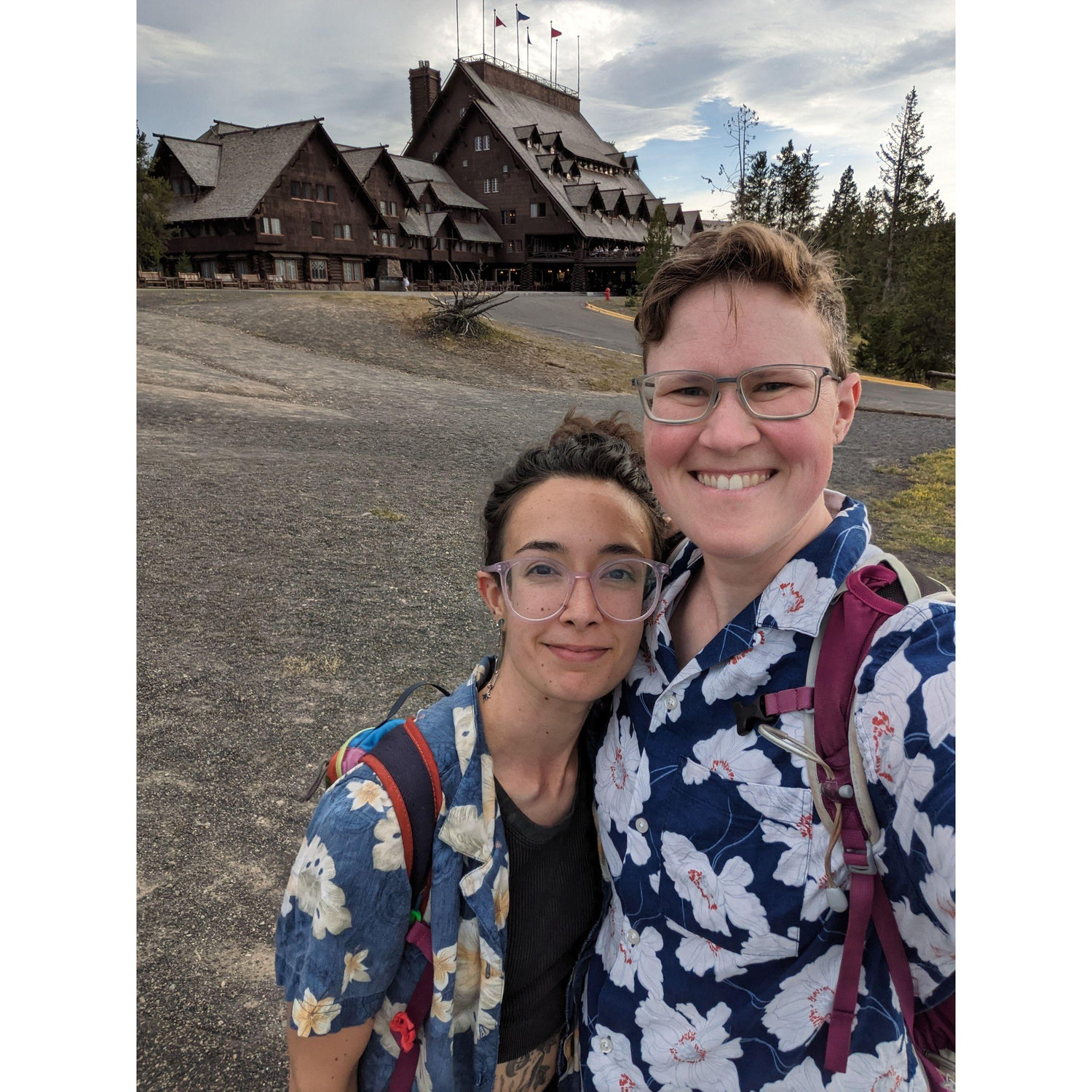 FINALLY made it to Katie's favorite place: Yellowstone! Had to celebrate with matching shirts and many huckleberry mules (and mule deer sightings).