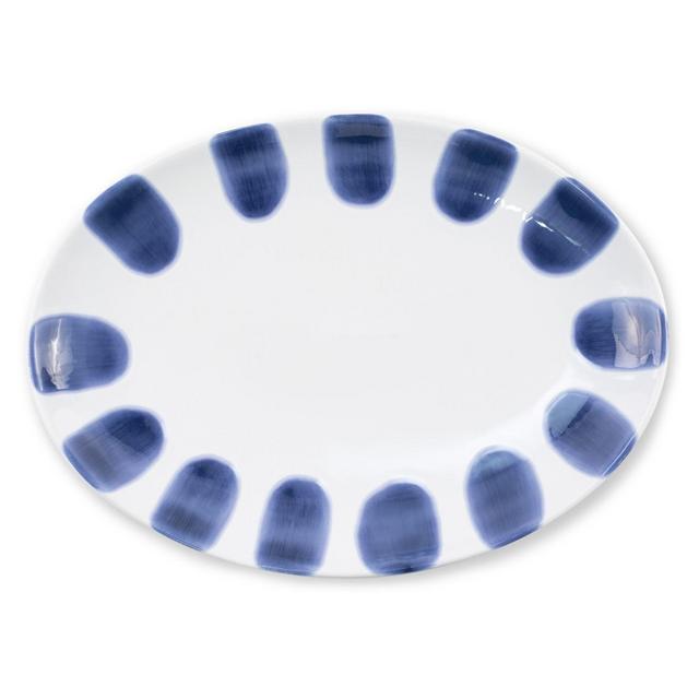 viva by VIETRI Santorini Dot 14-Inch Oval Platter