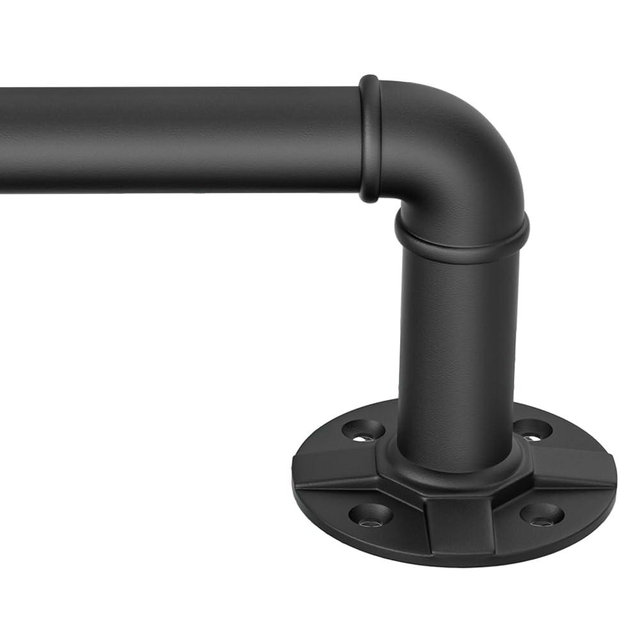 240-Inch Extra Long Blackout Curtain Rod - Heavy Duty Industrial Adjustable Drapery Rod for Indoor/Outdoor Use - 1-Inch Diameter Room Darkening Window Treatment, Room Divider