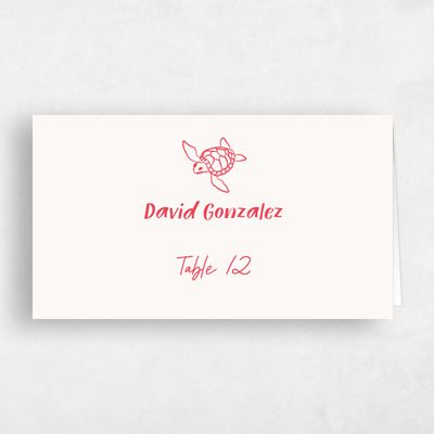 Crimson, Red Wedding Place Card - Mare