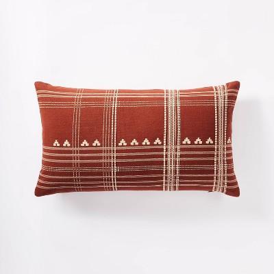 Oversized Woven Textured Lumbar Throw Pillow Rust - Threshold™ designed with Studio McGee