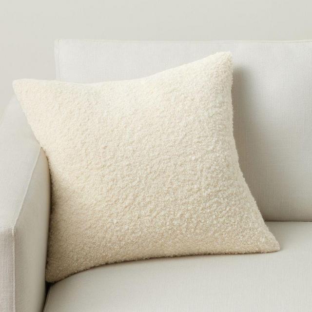 Boucle Throw Pillow Cover, 20" x 20", Ivory