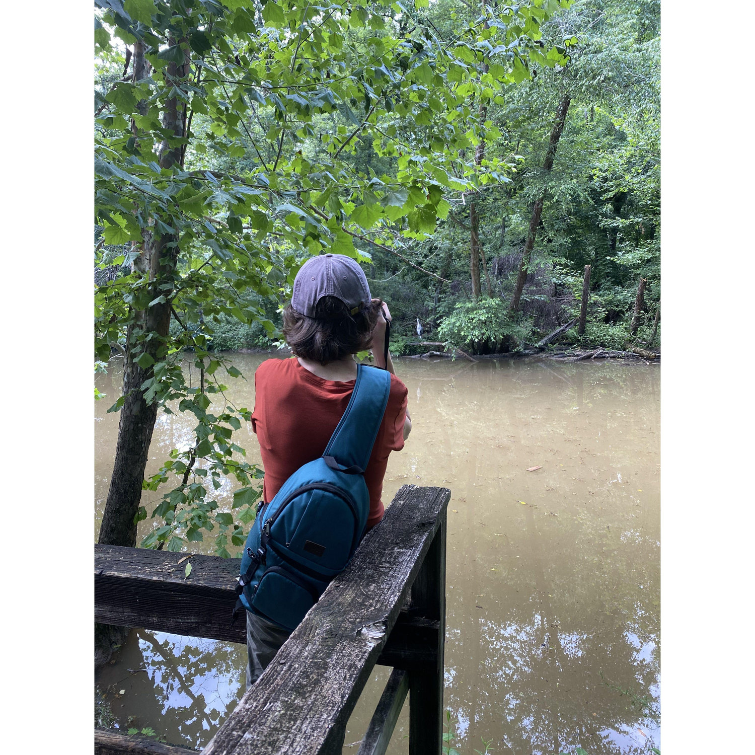 Photographing my love who's photographing a Blue Heron