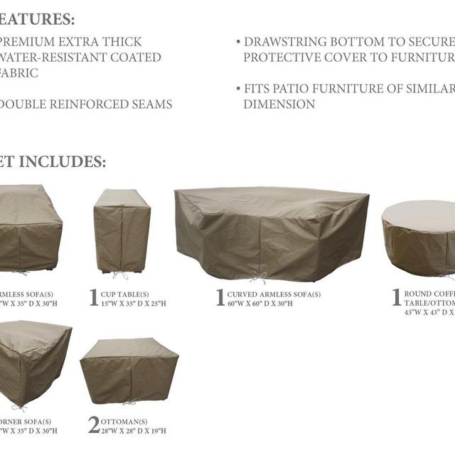 Tegan Water Resistant 11 Piece Patio Sofa Cover Set