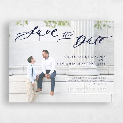 Navy, Blue Wedding Save the Date - Dover Portrait