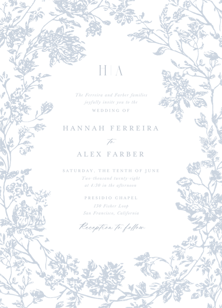 Treviso Portrait | Sweet Blue | Zola Wedding Invitations