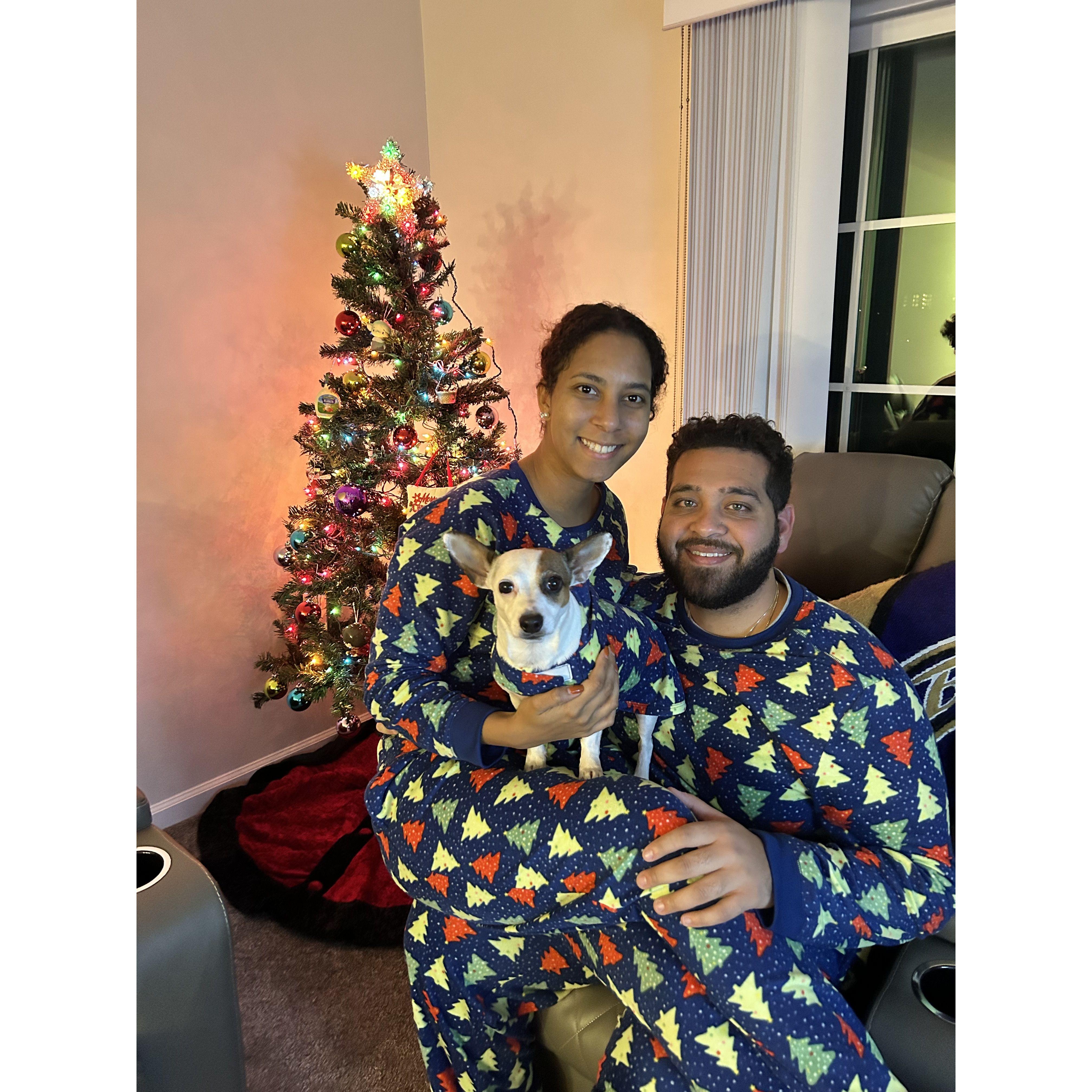 Our first Christmas as fiancees, December 2023