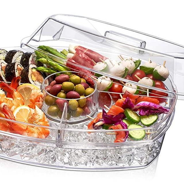 Prodyne Ice Party Platter, 15 1/2" x 11" x 6", Clear