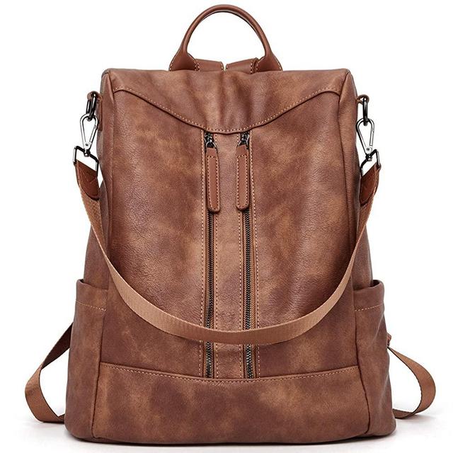 BROMEN Women Backpack Purse Leather Anti-theft Travel Backpack Fashion Shoulder Handbag