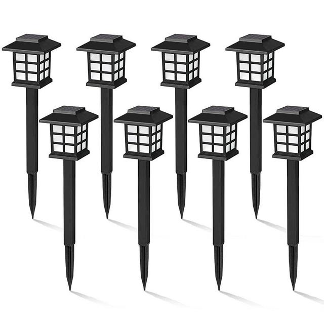 GIGALUMI 8 Pack Solar Pathway Lights Outdoor, Waterproof Outdoor Solar Lights for Garden, Landscape, Path, Yard, Patio, Driveway, Walkway