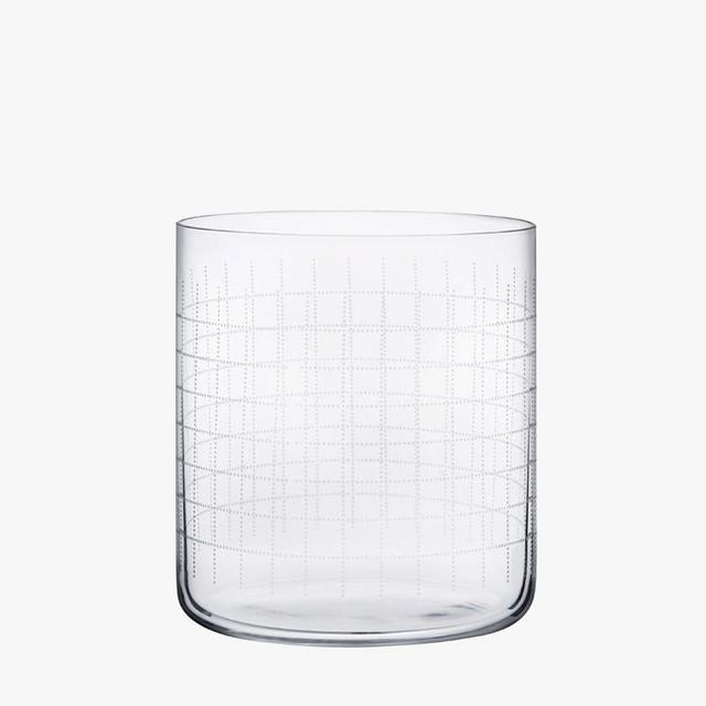 Finesse Grid Crystal Whiskey Glasses, Large 13.25 oz., Set of 4