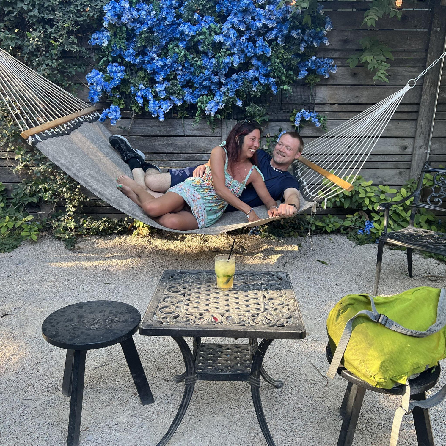 Tony's first hammock!