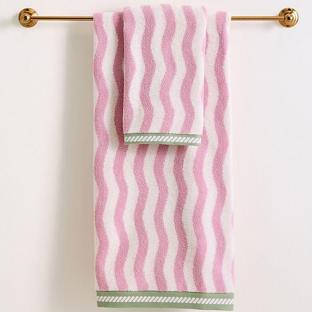 Maeve Cotton Woven Wavy Stripe Towel Collection