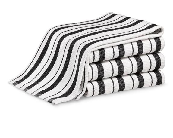 Williams Sonoma Classic Striped Towels, Set of 4, Jet Black
