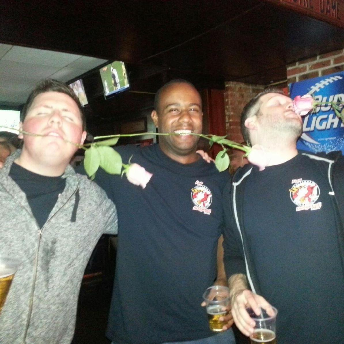 The dodgeball nights that started it all. Shaun still has this cardboard cotton t-shirt sentimentally stashed away. He was insulted upon finding out Erica donated hers.