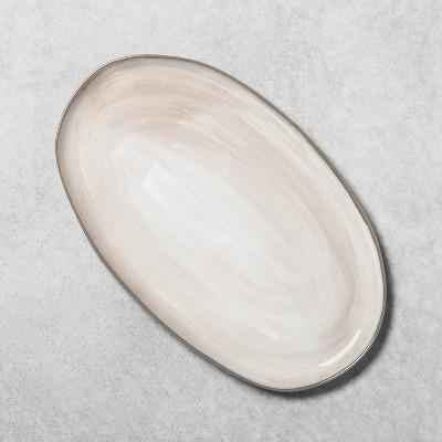 Reactive Glaze Stoneware Large Oval Platter Gray - Hearth & Hand™ with Magnolia