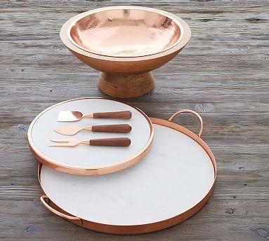 Marble and Copper 19" X 16" Serve Tray
