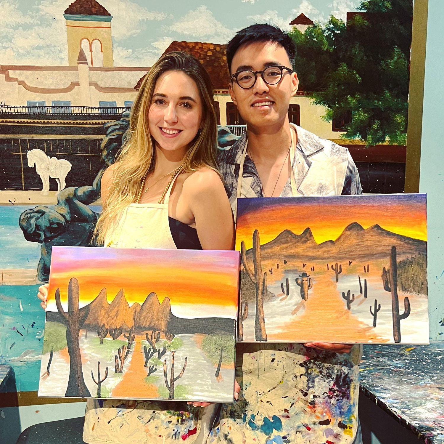 We stayed 30 minutes past the class time to get our paintings perfect. Anh claims to this day that his is the best