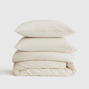 Organic Luxe Honeycomb Duvet Cover Set - Undyed, Full/Queen