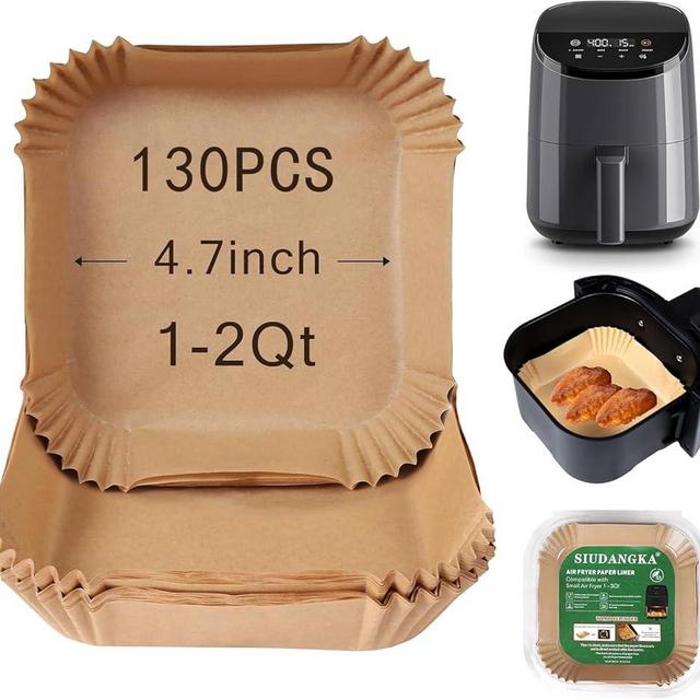 SIUDANGKA Small Air Fryer Liners Disposable 2 Qt for COSORI 2.1 Qt Air Fryer, 130 PCS Mini Air Fryer Liners Parchment Paper Baking Sheet for COSORI 2.1 Qt Accessories