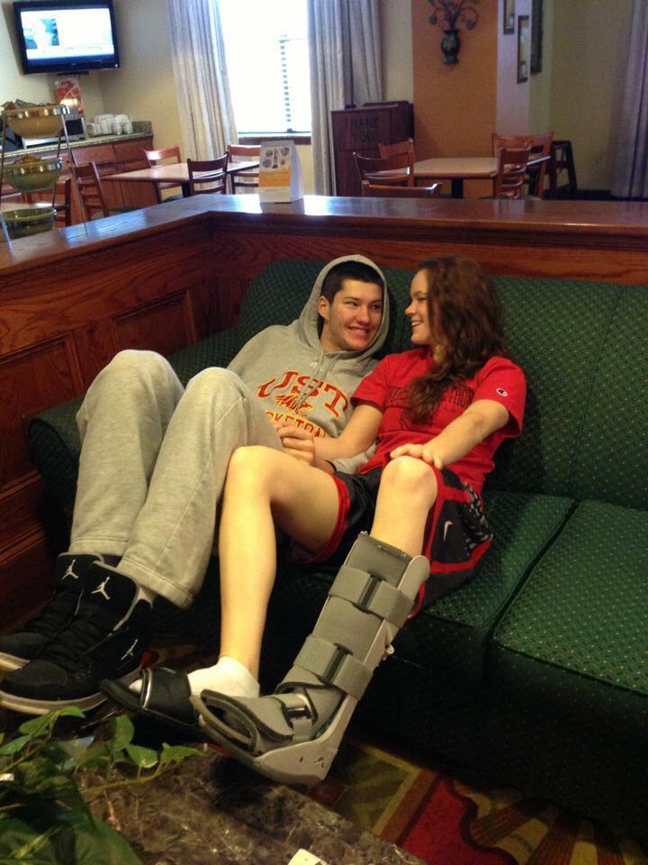 Valentine’s Day 2013 spent at an away basketball game.