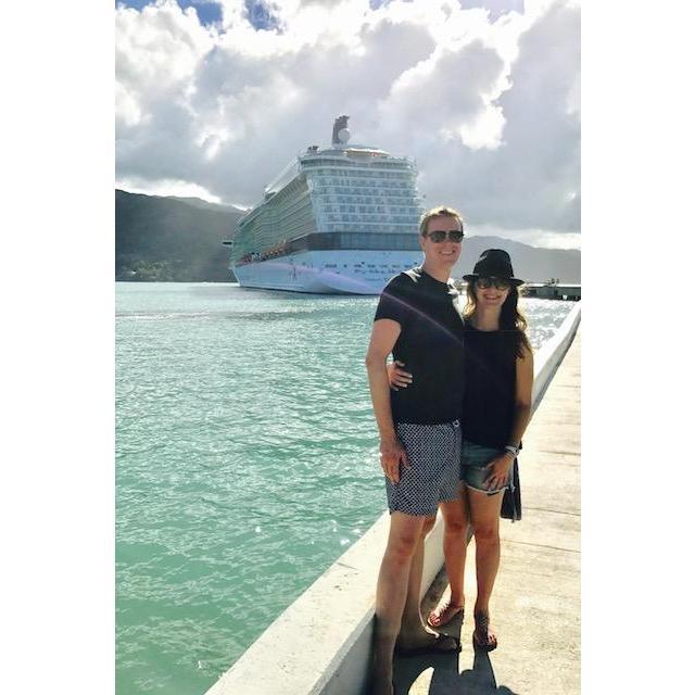 The cruise ship we took around the Caribbean as part of Bill's RBC award!