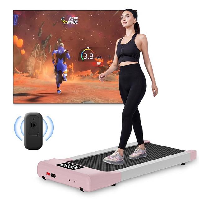 2024 MJWW Newest Walking Pad Treadmill, Smart Racing Under Desk Treadmill in LED Display, Portable & Compact, Powerful Walking Treadmill, Smart APP & Bluetooth Remote Control