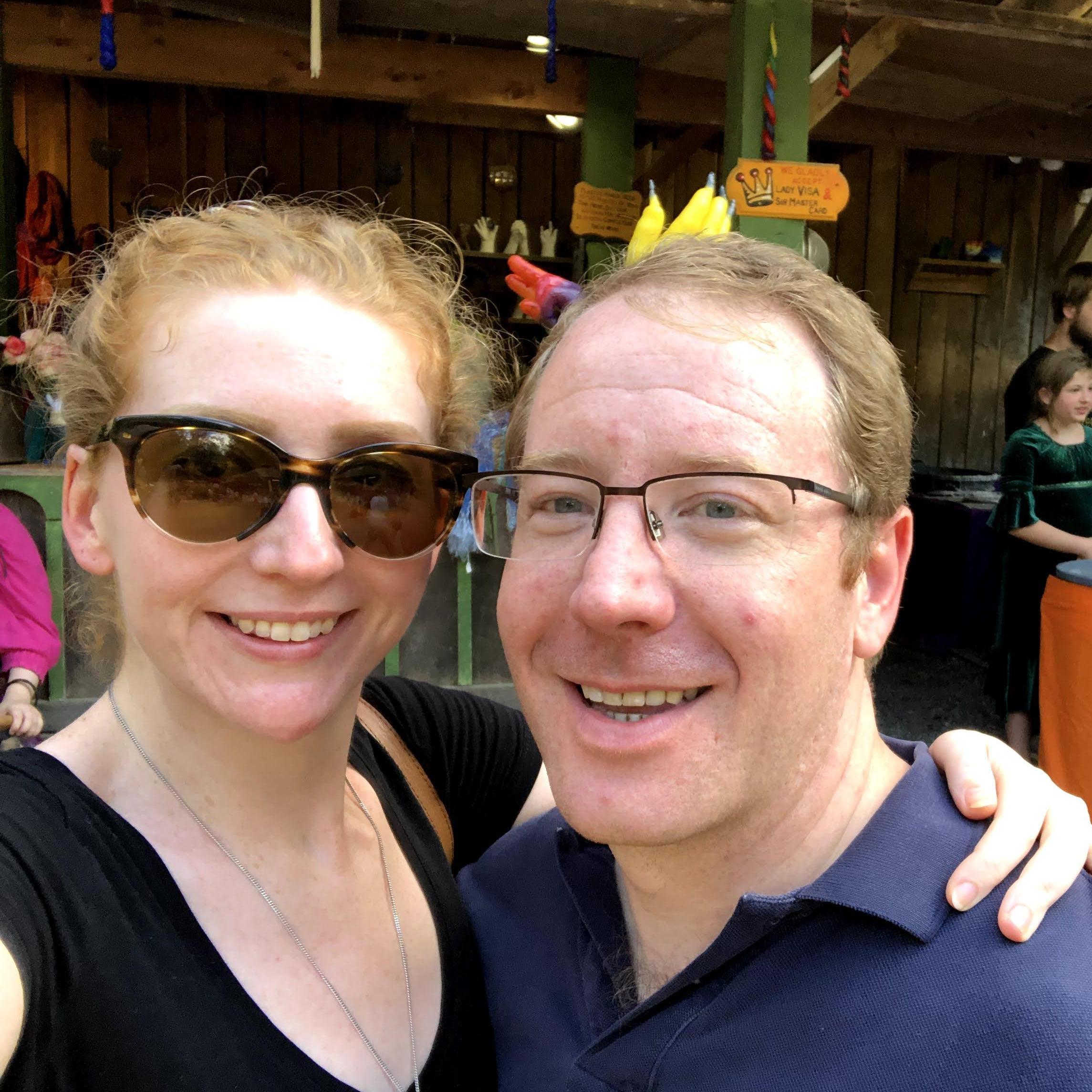 Our 6th date (at the Maryland Renaissance Festival), our first photo together, and the weekend that we said "I love you".