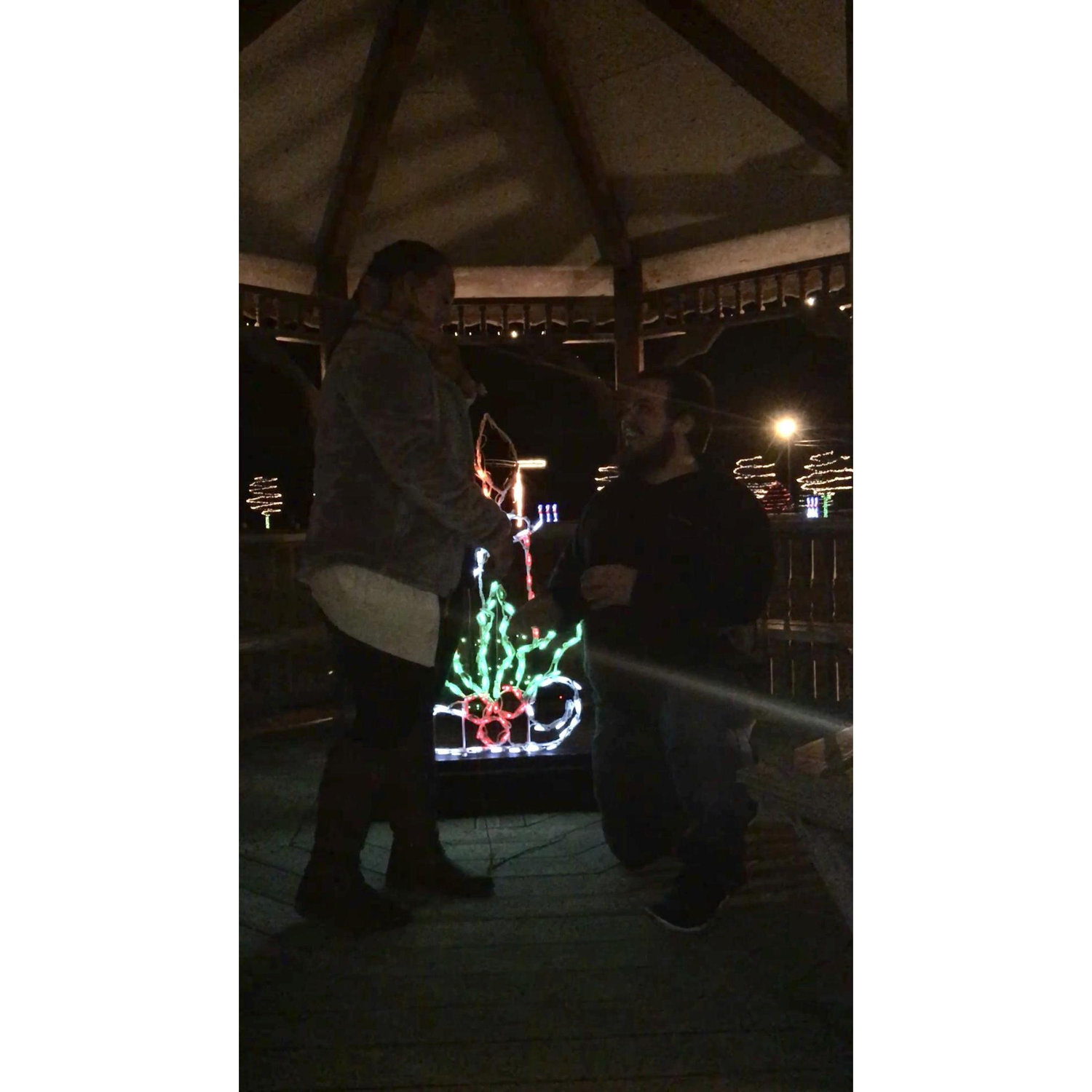 When Seth proposed on Christmas Day in 2016!